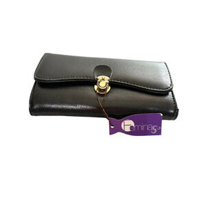 Femina Womens Wallet Black 8 x 4.5 NWT
